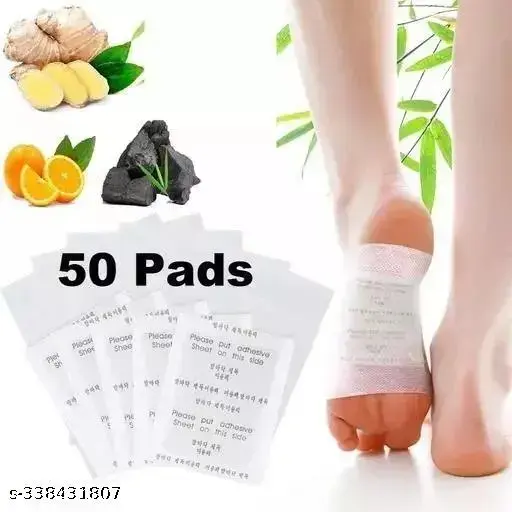 Detox Organic Health 50 Foot Patch Remove,Pain Free Foot Pads for Stress Relief Sleep, Natural ingredients Toxins Ginger Foot Detox Pads For Adhesive Foot And Body Cleansing (Pack of 50)