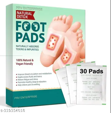 Ginger Foot Pads (30) for Better Sleep and Anti-Stress Relief, Pure Natural Bamboo Vinegar and Ginger Powder Premium Ingredients Combination for Foot and Body Care.